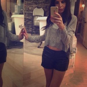 Grey cashmere crop sweater